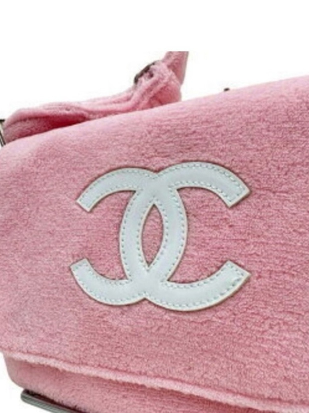 Authentic Chanel GWP Pink terrycloth Crossbody - Picture 6 of 7